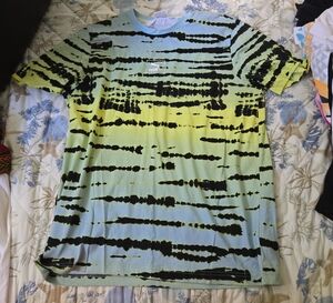 Puma Blue and Black Tie-Dye T-Shirt